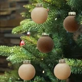 cvlncycling 2025 on Clearance 12 Pcs Velvet Christmas Balls Flocked Christmas Tree Ball Ornaments Plastic Balls Xmas Decorative Hanging Ornaments Christmas Tree Decoration 2.4 Inch