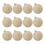 Fwttom Flocked Christmas Ball Ornaments Set of 12 - Vintage Christmas Balls Shatterproof Velvet Hanging Decor for Xmas Tree Holiday Party, 2" White