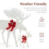 Best Choice Products 8.5ft x 3ft Lighted Inflatable Christmas Santa Claus & Reindeer Indoor Outdoor w/ Electric Fan - Image 5